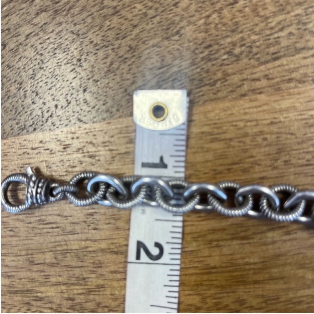 Judith Ripka .925 Silver Textured Rolo Link Barrel Chain Necklace 18.5” 100g - Picture 6 of 14